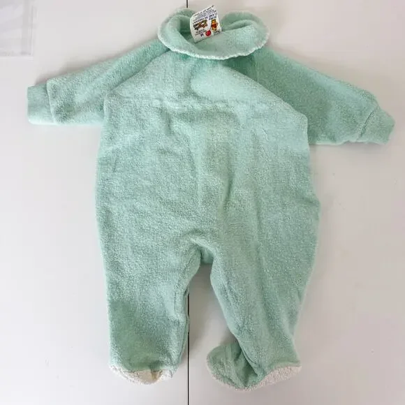 Vintage Sears Winnie The Pooh Terry Snap Footed Bodysuit Mint Green M 21-26lbs - Picture 6 of 8